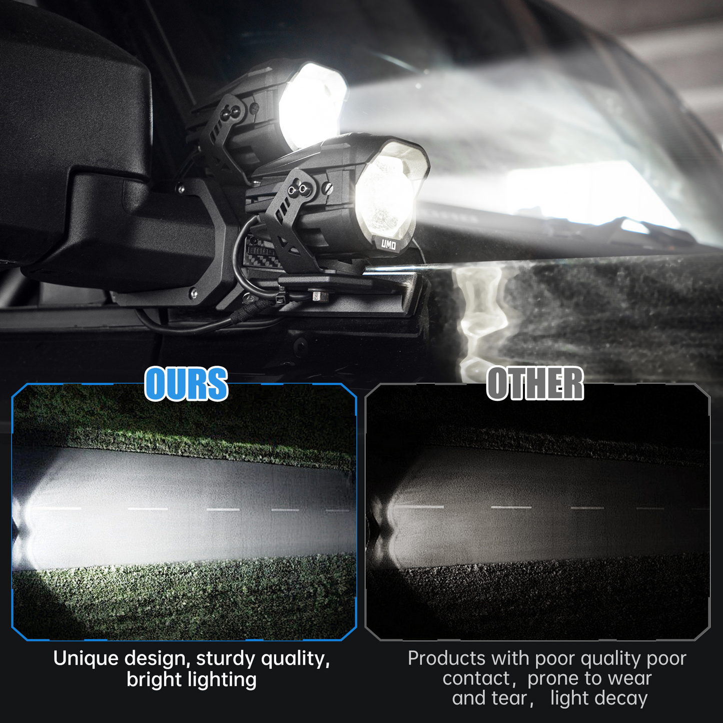 Innantiauto LED A-Pillar Spotlight Driving Lights for Trucks, ATV & Motorcycle