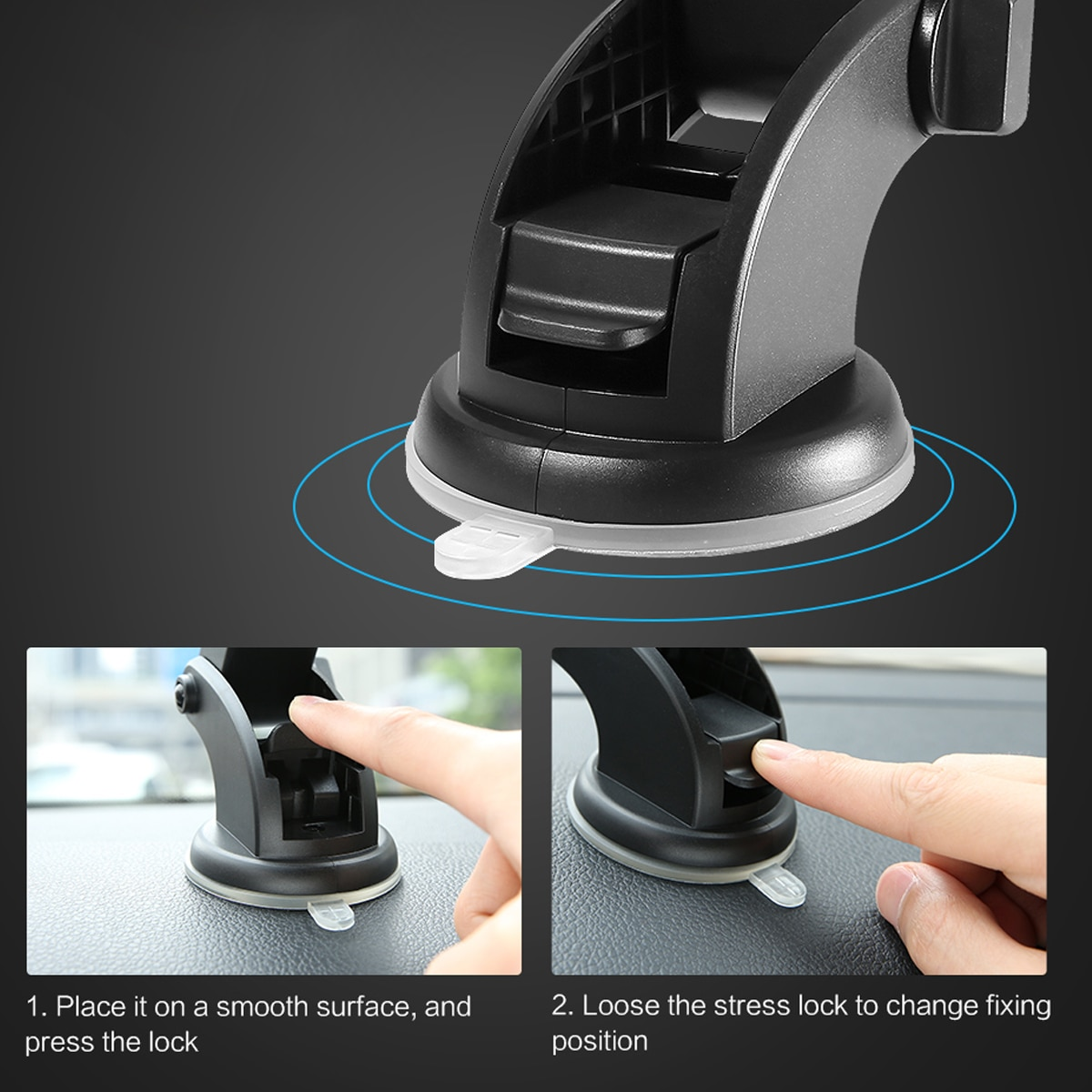 Innantiauto Telescopic Car Phone Holder Mount with Dashboard Suction Cup